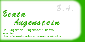 beata augenstein business card